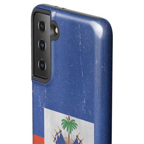 Haiti Flag Distressed Galaxy S21 Plus 5G Pro Case